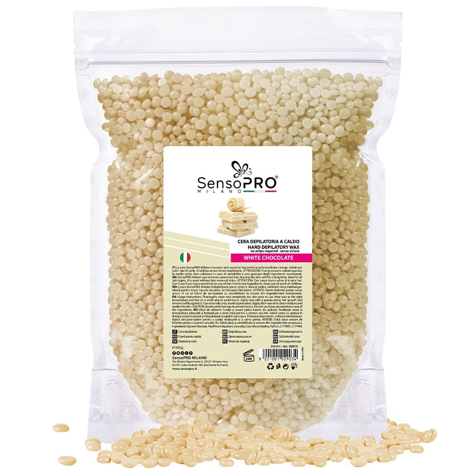 Ceara Epilat Elastica Granule SensoPRO Milano White Chocolate, 500g, Epilare - imagine 4