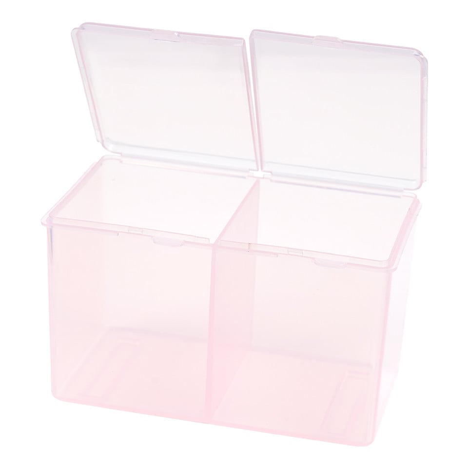 Cutie Compartimentata Depozitare Accesorii Unghii Roz