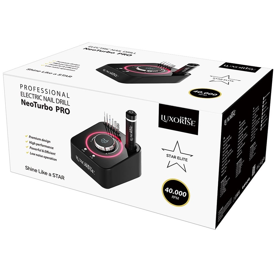 Freza Unghii NeoTurbo PRO 40.000RPM - LUXORISE, Titanium Silver, Aparatura Unghii - imagine 7