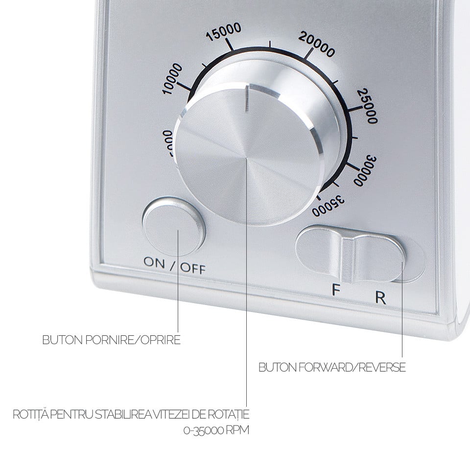 Freza unghii profesionala brushless Titanium TURBO - LUXORISE , 35.000 RPM, Aparatura Unghii - imagine 6