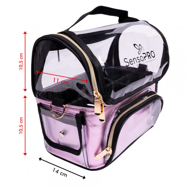 Geanta Produse Unghii SensoPRO Milano, Vanity Travel Pink, Accesorii Unghii - imagine 4