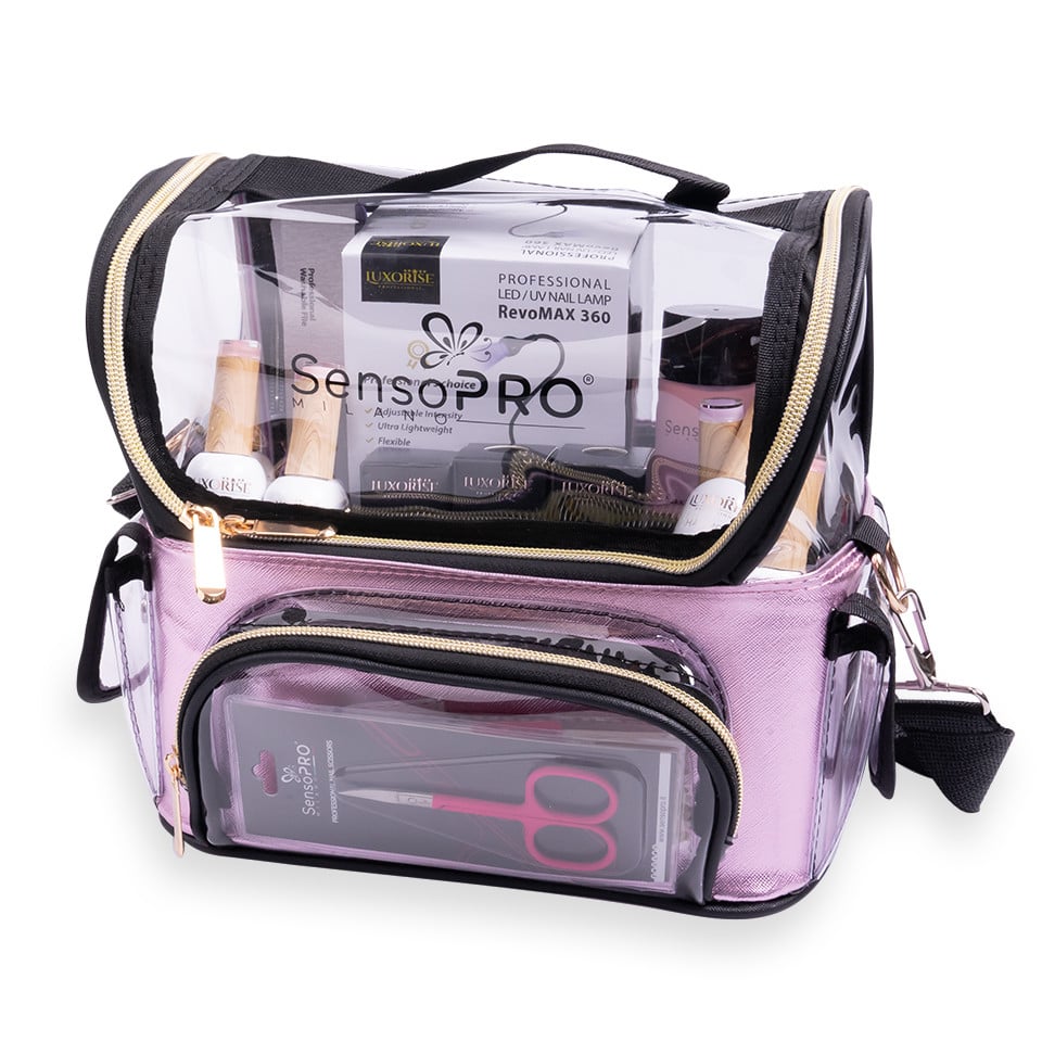 Geanta Produse Unghii SensoPRO Milano, Vanity Travel Pink, Accesorii Unghii - imagine 6