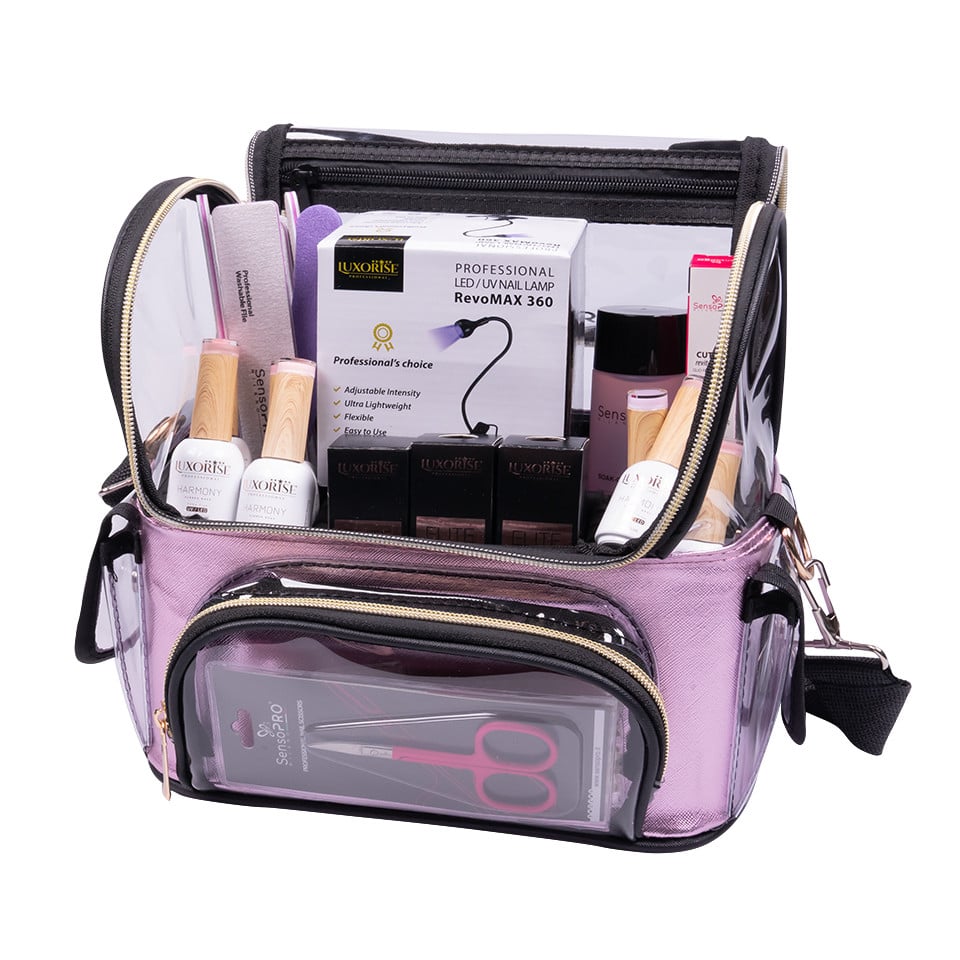 Geanta Produse Unghii SensoPRO Milano, Vanity Travel Pink, Accesorii Unghii - imagine 7
