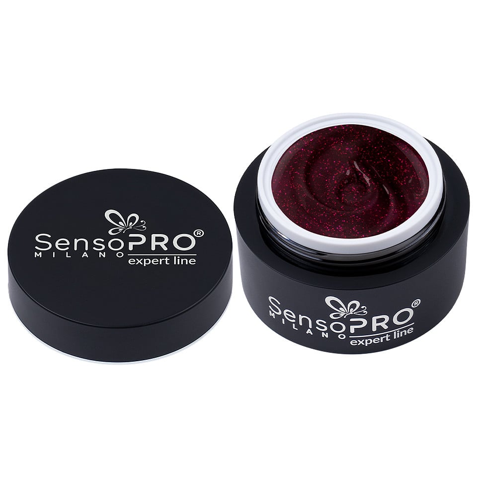 Gel Colorat UV SensoPRO Milano Expert Line - Bordeaux Splash 5ml, Geluri UV - imagine 3