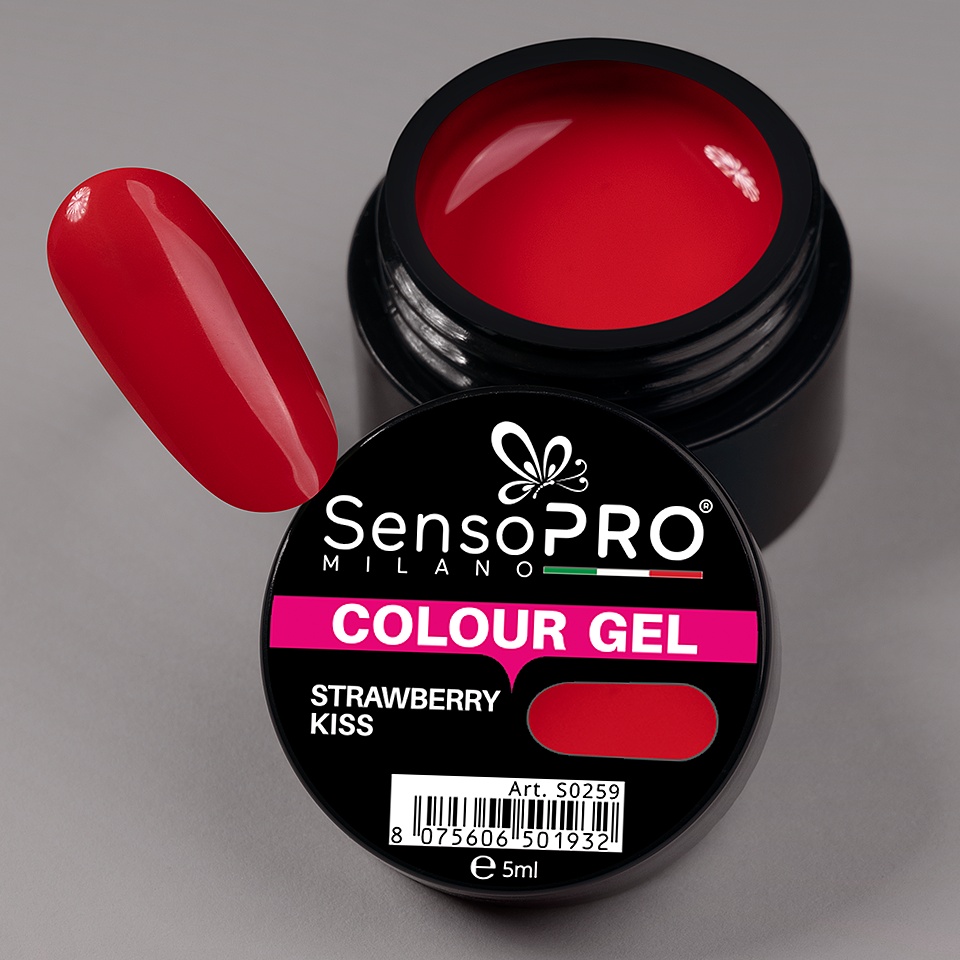 Gel UV Colorat Strawberry Kiss 5ml, SensoPRO Milano, Geluri UV - imagine 4