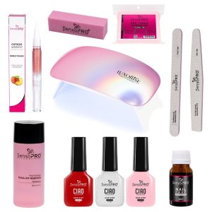 Kit Oja Semipermanenta SensoPRO Milano One Step 7ml cu Lampa UV Pink Power