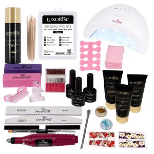 Kit PolyGel Happy Nails cu Lampa si Freza Unghii #08