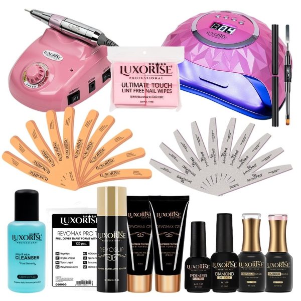 Kit Unghii False cu Polygel & Tipsuri Reutilizabile PRO100
