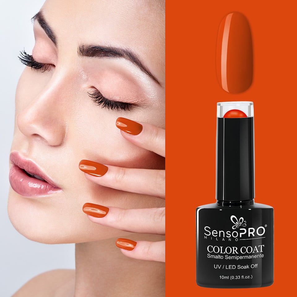 Oja Semipermanenta SensoPRO Milano 10ml - 042 Hot Orange, Oja Semipermanenta - imagine 3