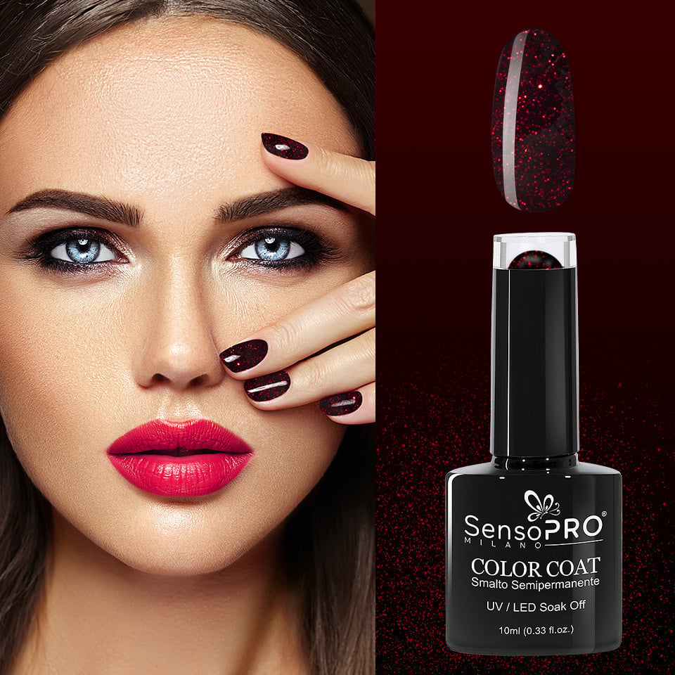 Oja Semipermanenta SensoPRO Milano 10ml - 056 Red Blink, Oja Semipermanenta - imagine 3