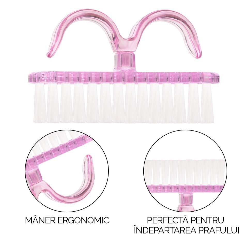 Perie Praf Unghii SensoPRO Milano - Crystal Pink, Accesorii Unghii - imagine 3