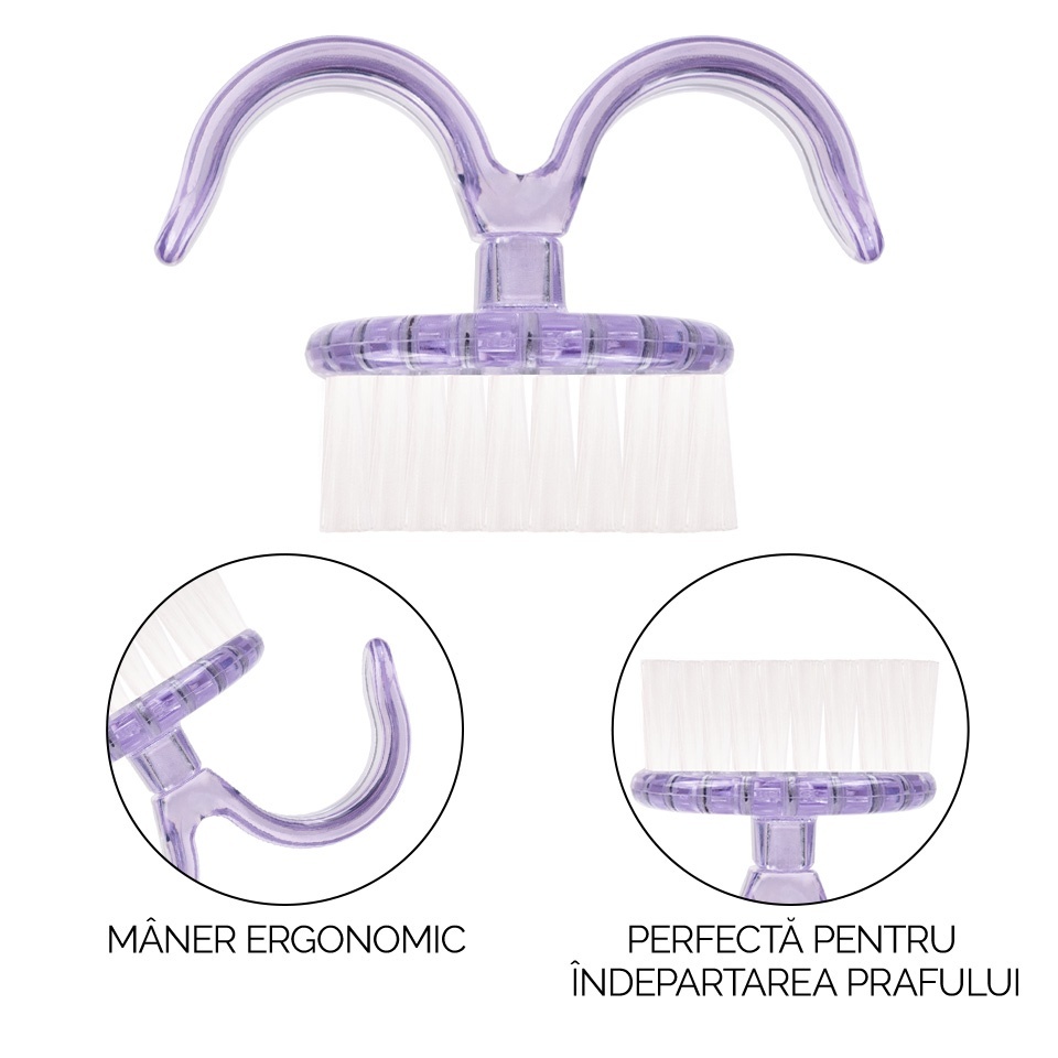 Perie Praf Unghii SensoPRO Milano - Lilac Clear, Accesorii Unghii - imagine 3