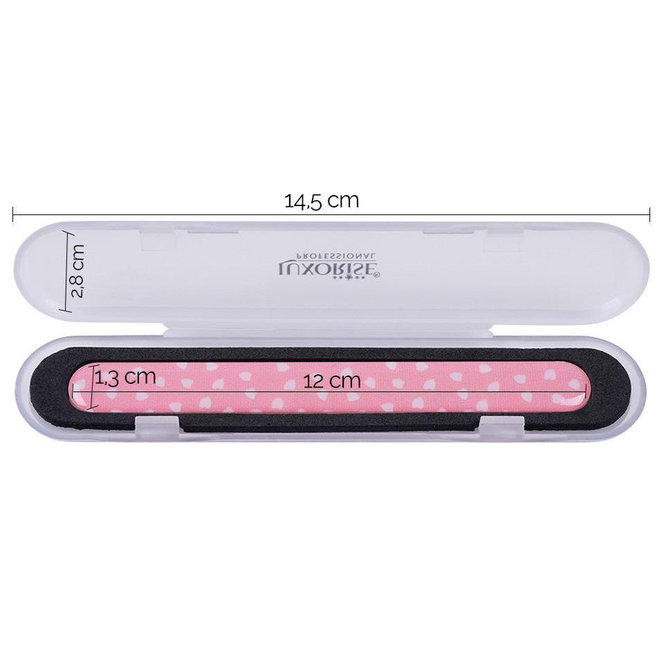 Pila de Sticla Nano Glass File LUXORISE in Etui, Pink Love, Accesorii Unghii - imagine 6