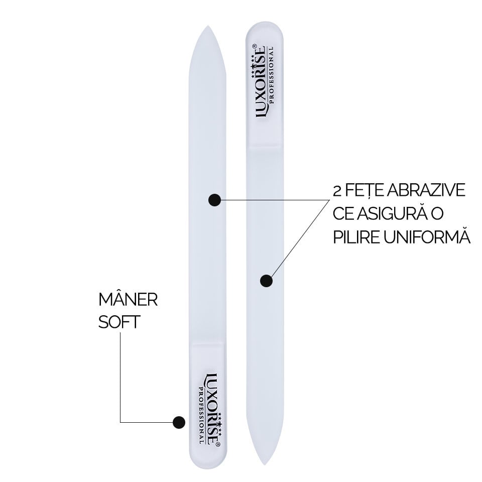 Pila de Sticla Nano Glass File LUXORISE, transparent, Accesorii Unghii - imagine 4