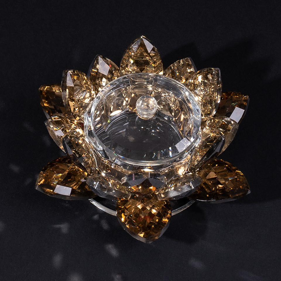 Recipient din Sticla pentru Manichiura LUXORISE, Gold Flower, Accesorii Unghii - imagine 5