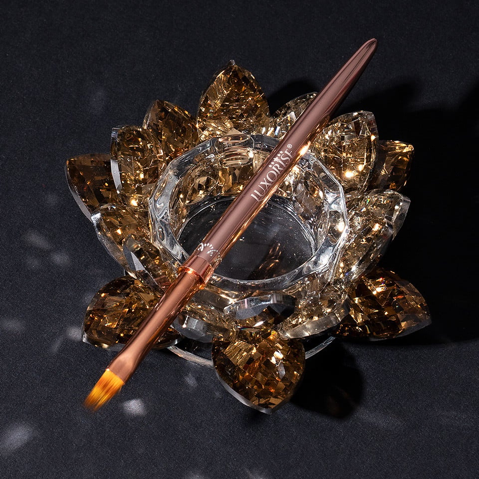 Recipient din Sticla pentru Manichiura LUXORISE, Gold Flower, Accesorii Unghii - imagine 6