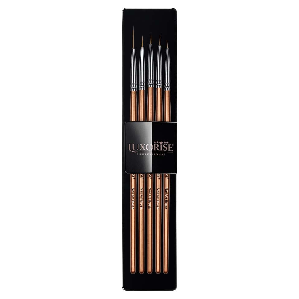 Set 5 Pensule Pictura Unghii pentru linii fine LUXORISE, Accesorii Unghii - imagine 3