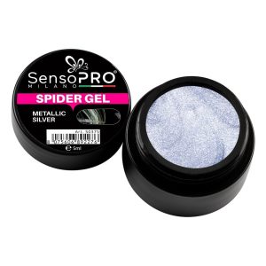 Spider Gel SensoPRO Milano Metallic Silver, 5 ml, Geluri UV – ofertă, preț și specificații
