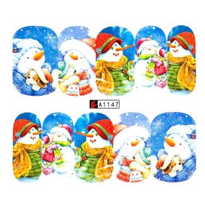 Tatuaj Unghii LUXORISE Snowmen Faces