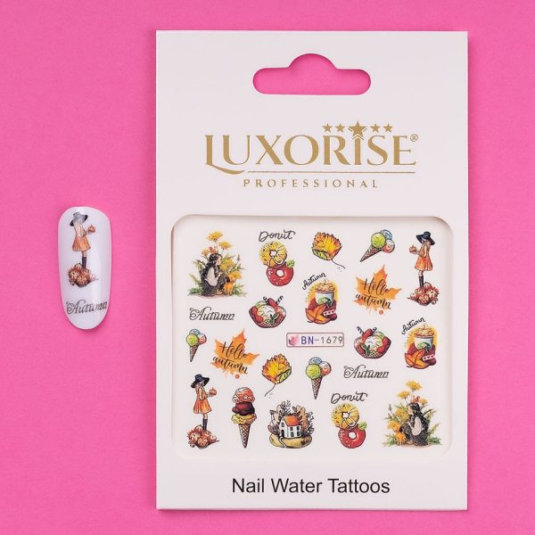 Tatuaj unghii LUXORISE, GoldenFall BN-1679, Nail Art - imagine 4