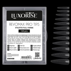 Tipsuri Reutilizabile Polygel & Gel REVOMAX PRO TIPS LUXORISE Stiletto Full Forms