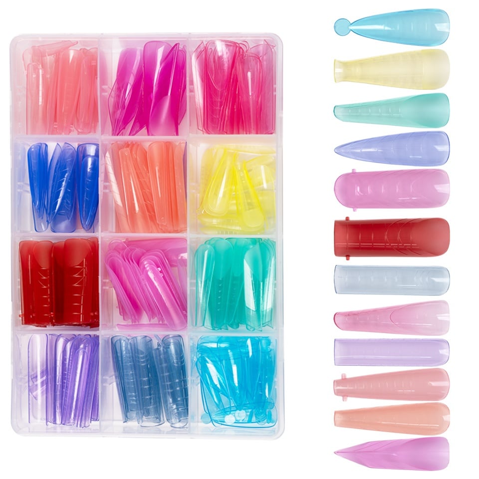 Tipsuri Reutilizabile REVOMAX Color Magic Mix LUXORISE pentru Polygel si Gel, 288 buc, Accesorii Unghii - imagine 4
