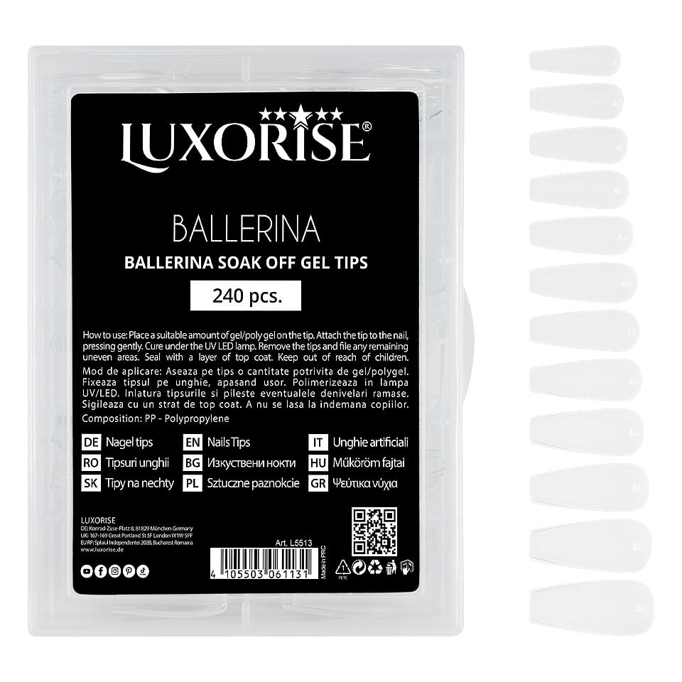 Tipsuri Unghii Dizolvabile Soak Off - Ballerina Full Nail