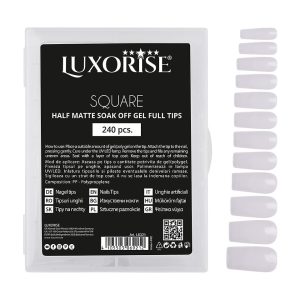 Tipsuri Unghii Dizolvabile Square Soak Off - Half Matte Full Nail