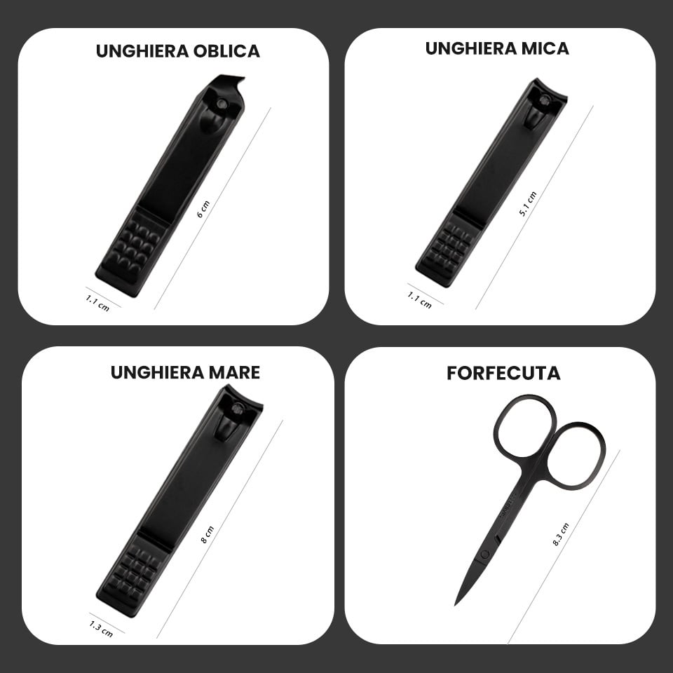Trusa Manichiura Black LUXORISE, 9 piese, Accesorii Unghii - imagine 5