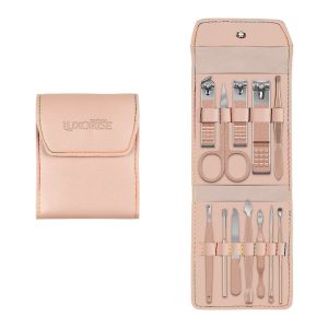 Trusa Manichiura Coral Pink LUXORISE, 12 piese, Accesorii Unghii
