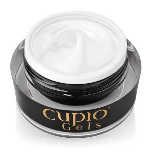 Gel pentru tehnica fara pilire - Make-Up Fiber Sparkle Ivory 15 ml, Manichiura, Cupio