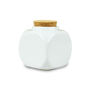 Pahar din portelan alb cu dop