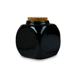 Pahar din portelan negru cu dop