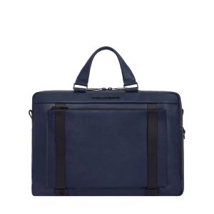 David briefcase leather laptop compartment blue