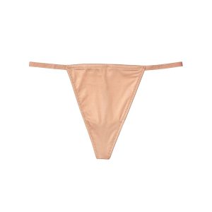 Hardware adjustable v-string panty - praline M