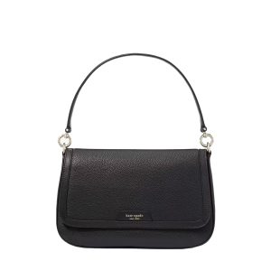 Hudson flap shoulder bag black