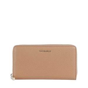 Metallic soft large zip around wallet skin