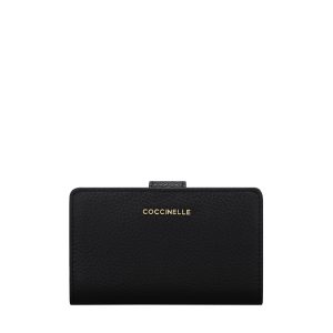 Metallic soft m compact wallet noir