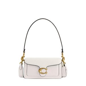 Pebbled tabby shoulder bag 20 brass/chalk