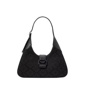 Spade flower jacquard nouveau shoulder bag black