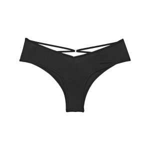 Strappy-back high-leg cheeky panty - black M
