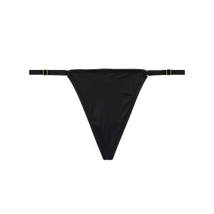 V-hardware adjustable v-string panty - black M