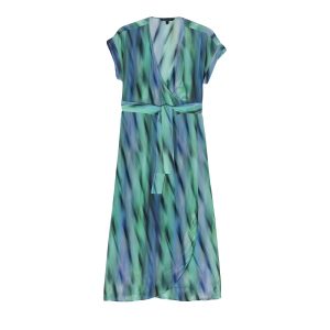 Waves print dress green S